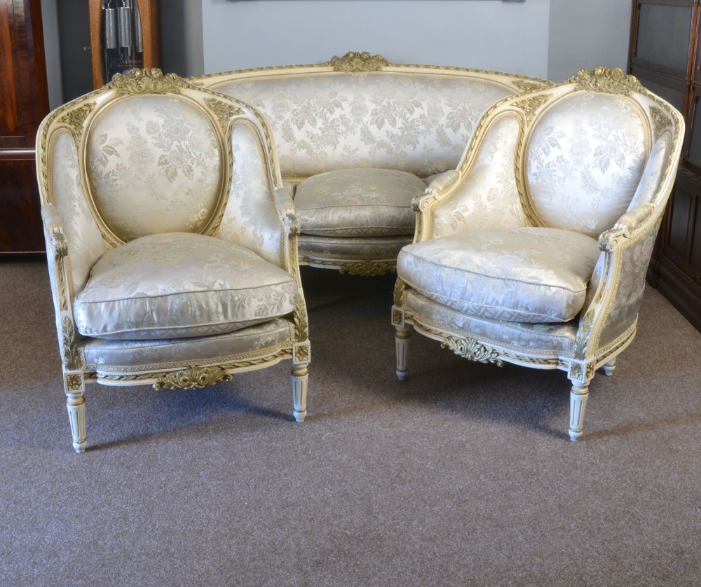 Painted and gilt framed Suite 