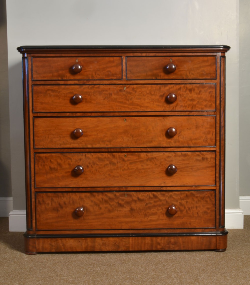 Victorian mahogany and ebony chest of draws 