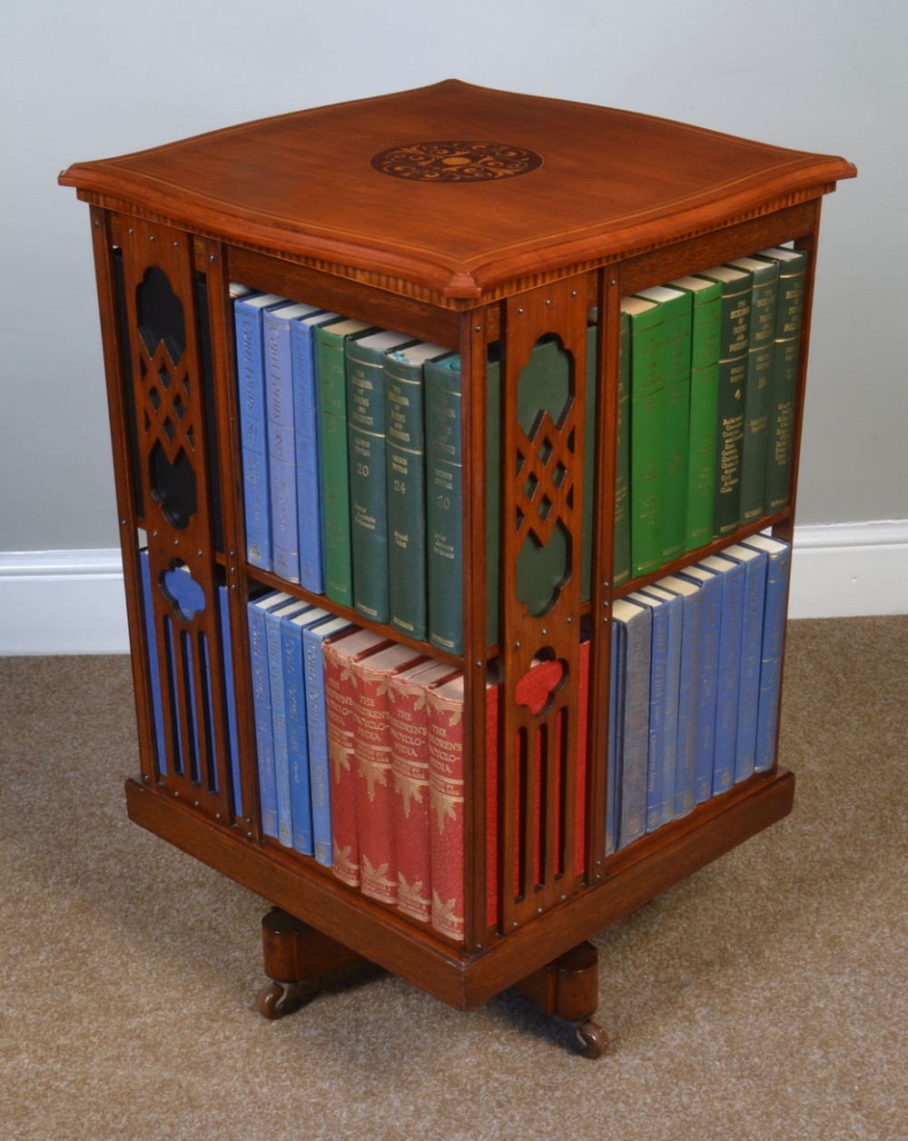 Edwardian mahogany revolving bookcase 