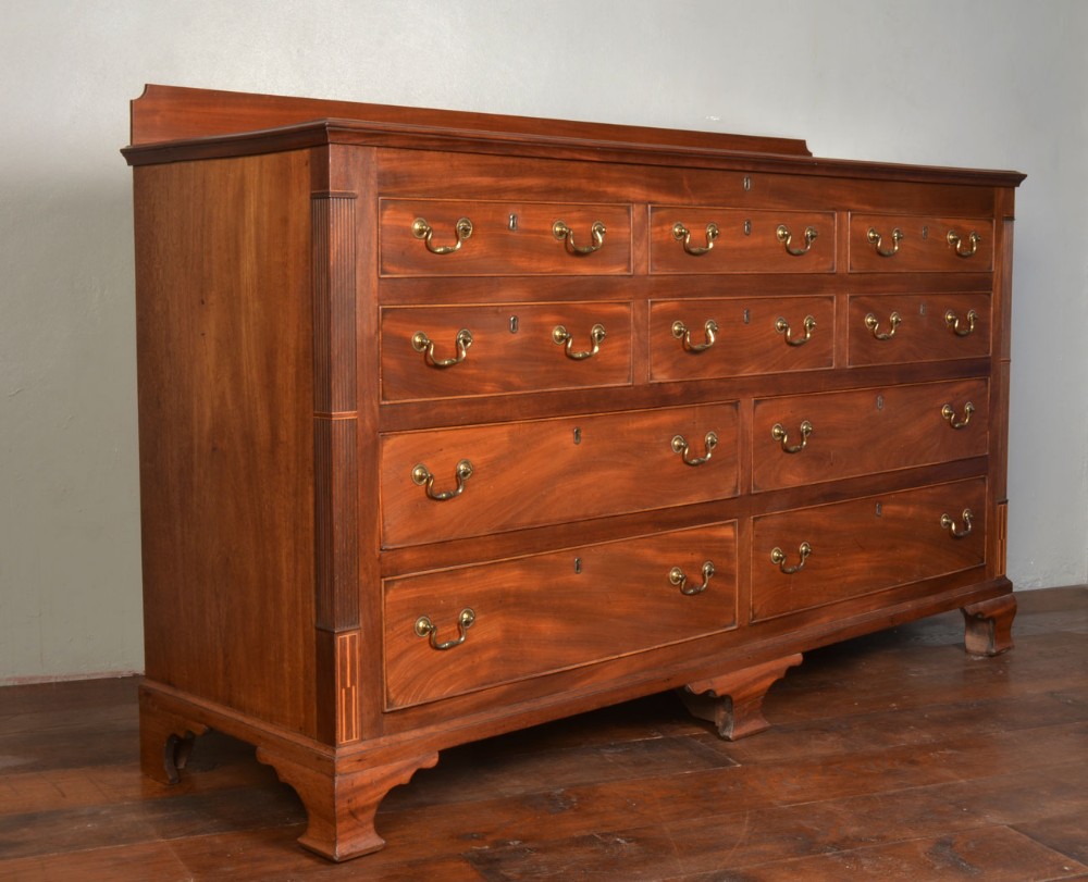 George III mahogany Lancashire mule chest