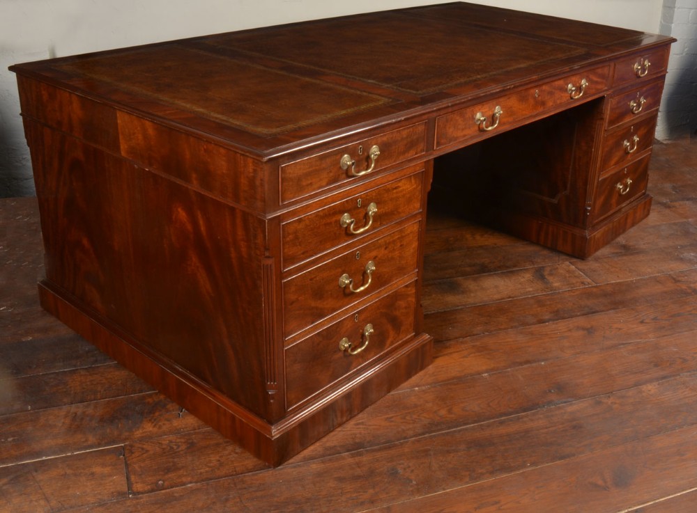 Large mahogany pedestal desk