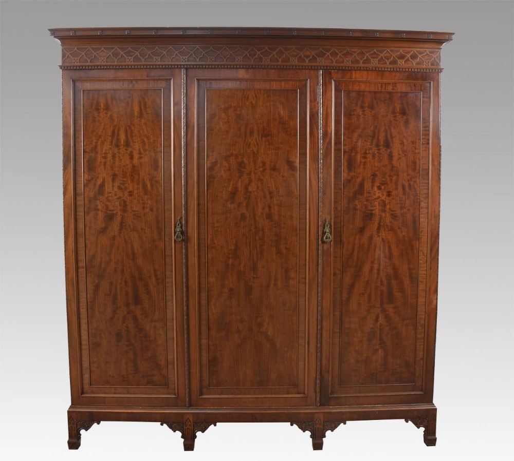 Mahogany three door wardrobe