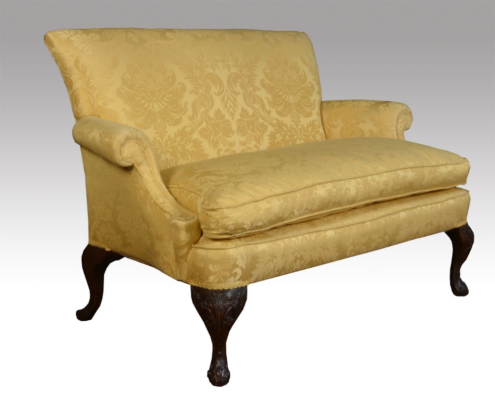 George II style walnut frame settee 