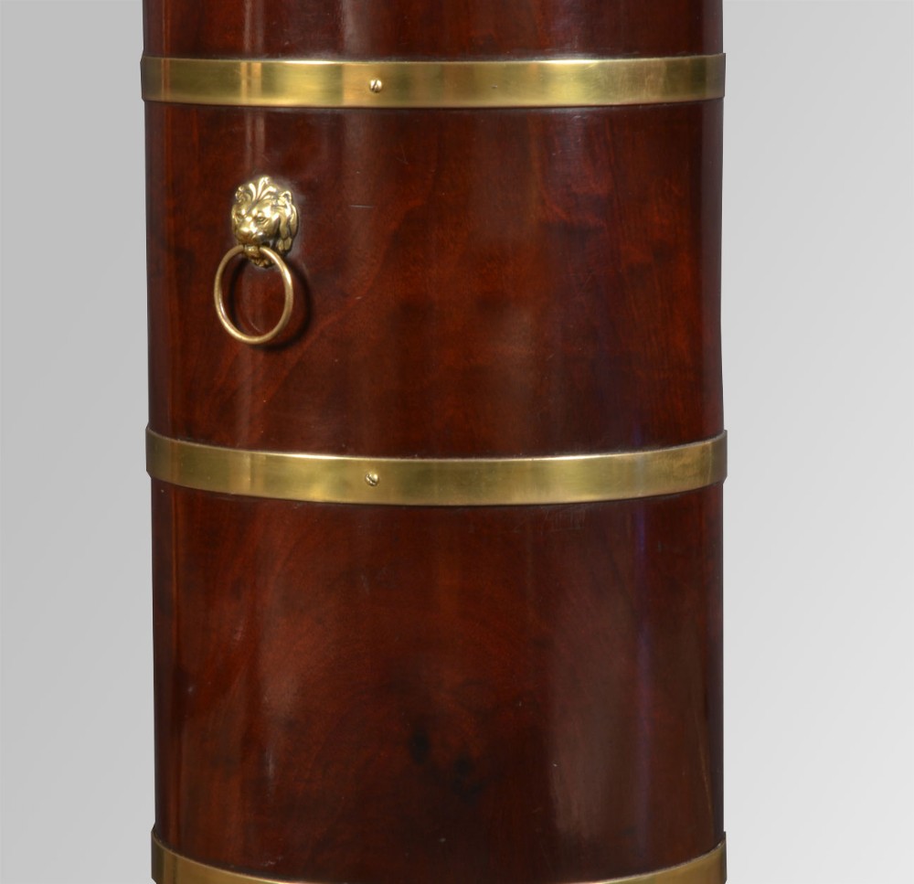 Victorian brass bound mahogany umbrella stand