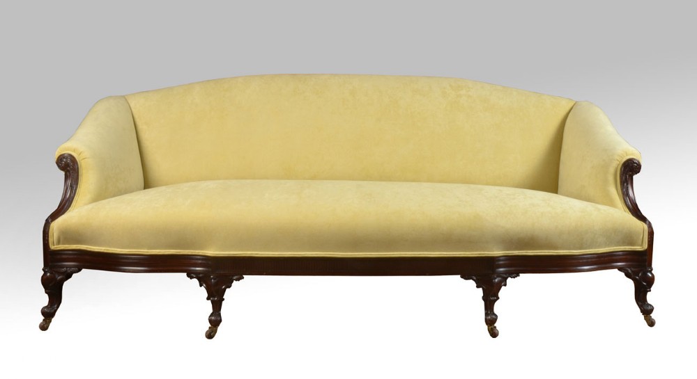 George II style mahogany serpentine sofa 