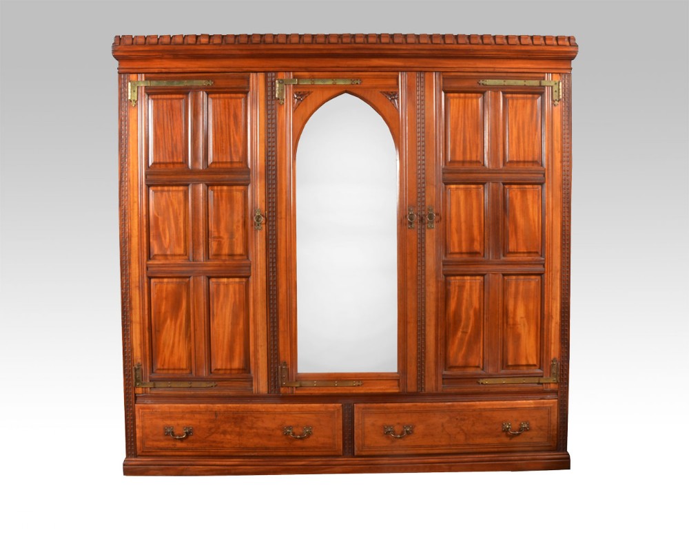 Gothic three door wardrobe