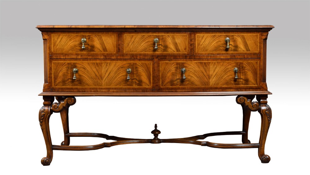 Queen Ann revival walnut sideboard by Gill and Reigate
