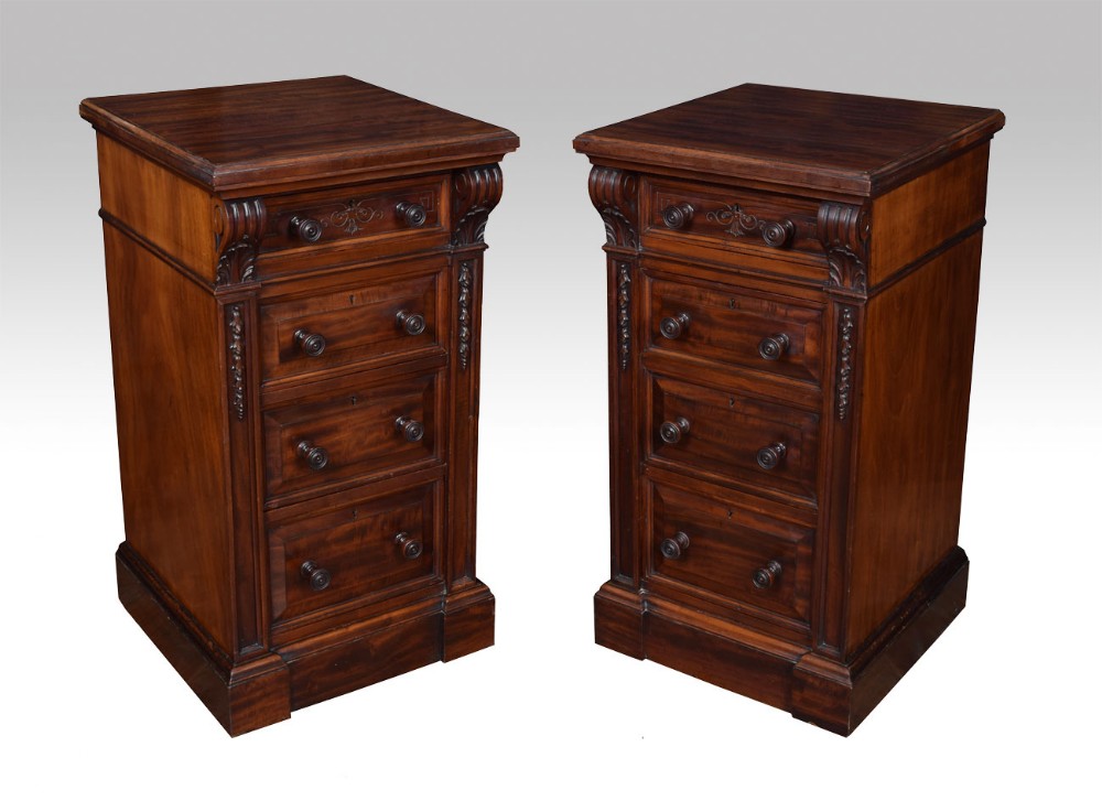 Pair of mahogany bedside chests