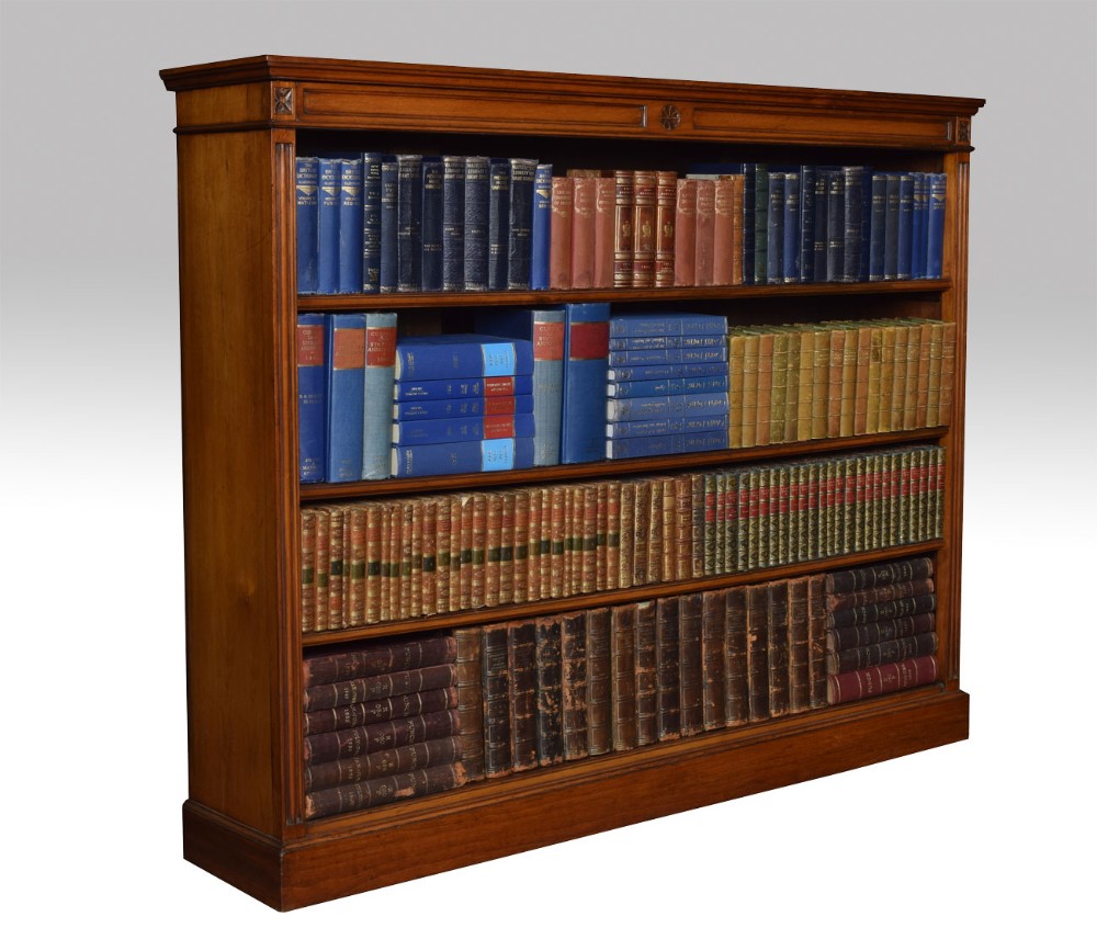 Victorian walnut open bookcase