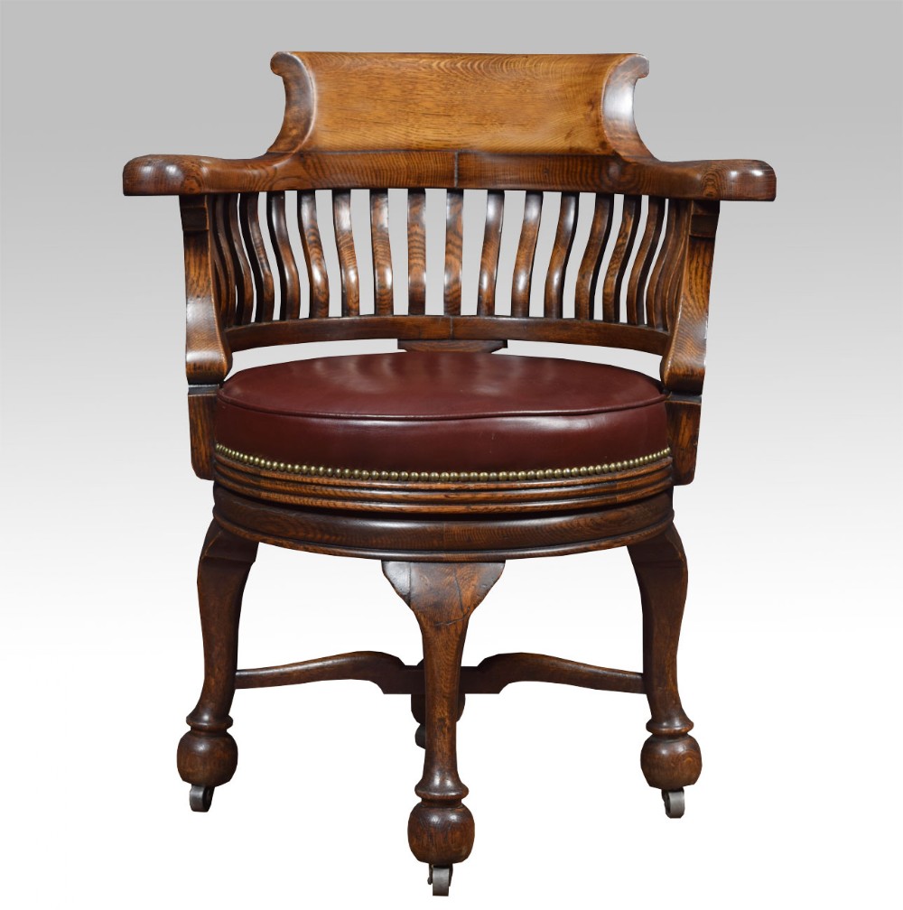 Victorian oak Swivel Desk Chair
