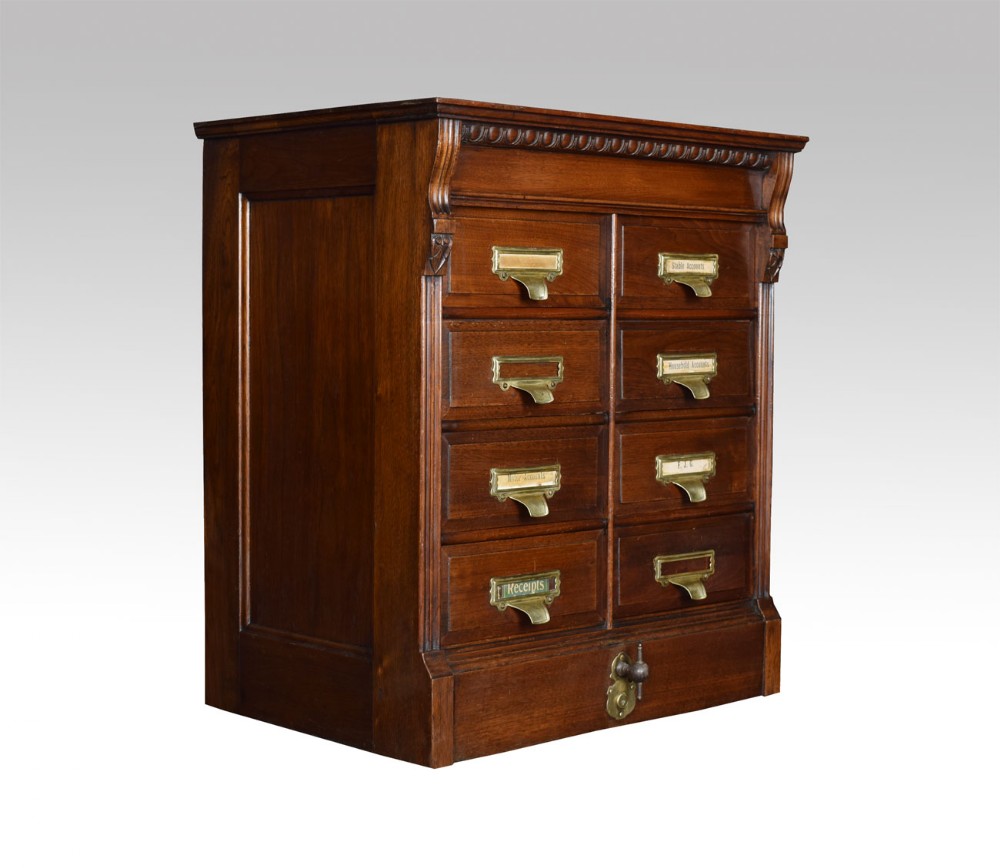 Eight draw walnut Shannon filing cabinet