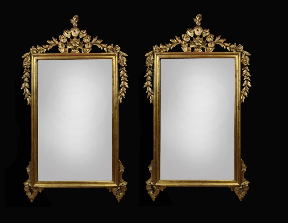 Pair of Victorian style giltwood wall mirrors