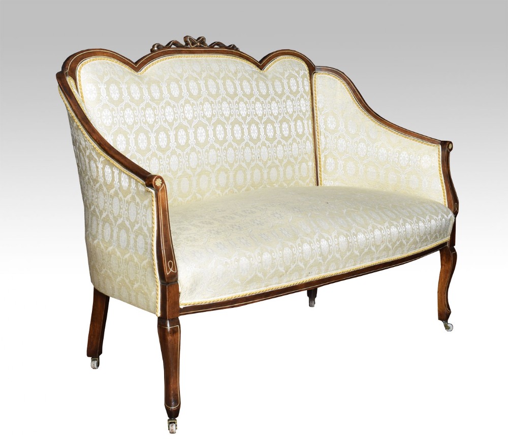 late Victorian inlaid two seater sofa