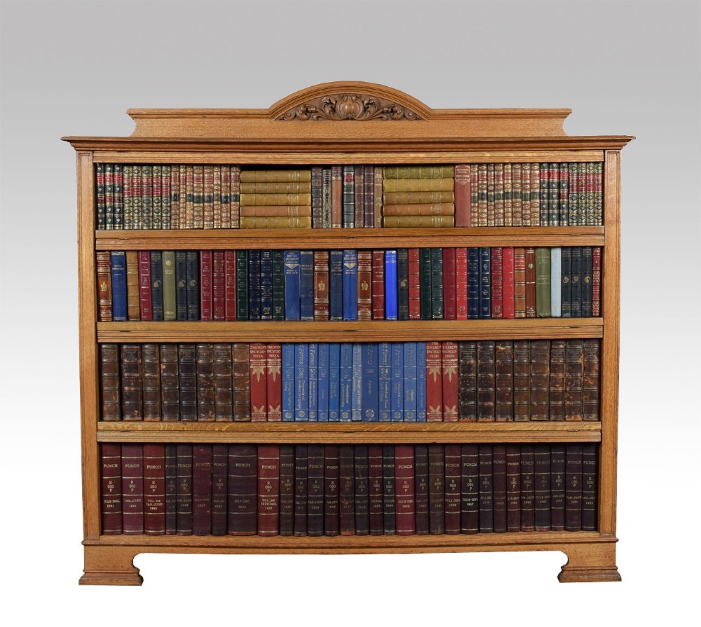 Arts and crafts oak open bookcase