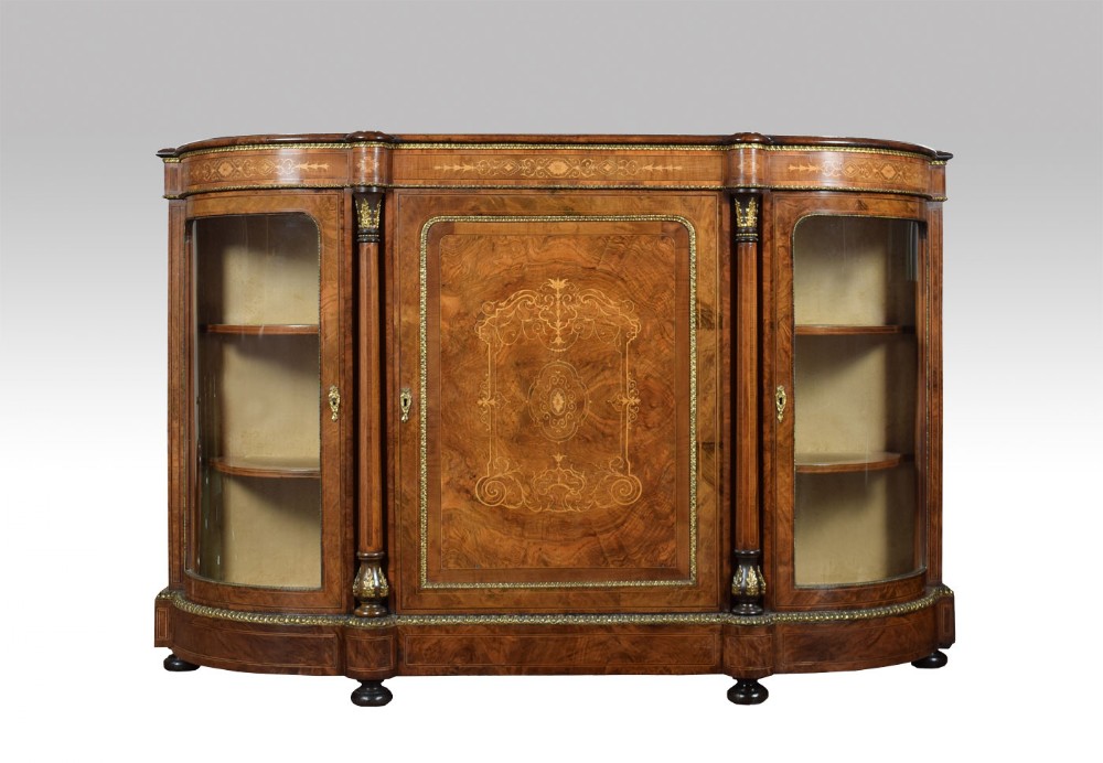 Figured walnut credenza