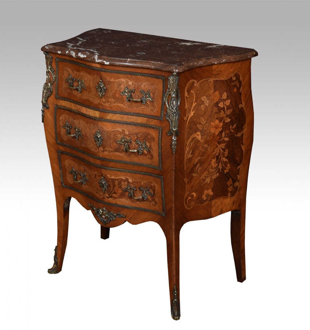 kingwood and marquetry commode 