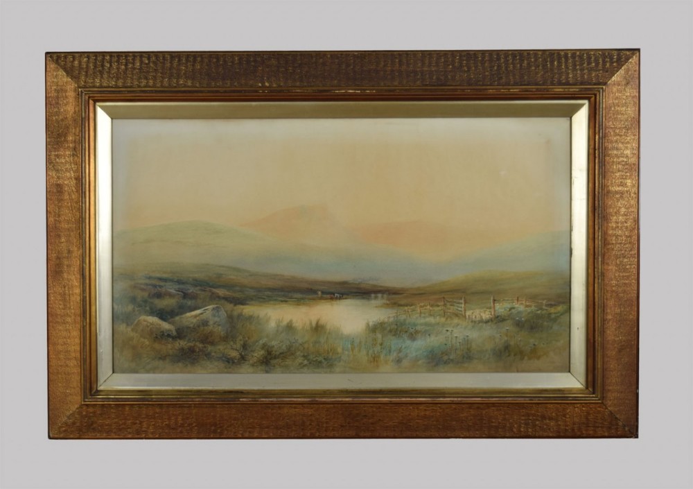Very Large 19th Century Moorland watercolour