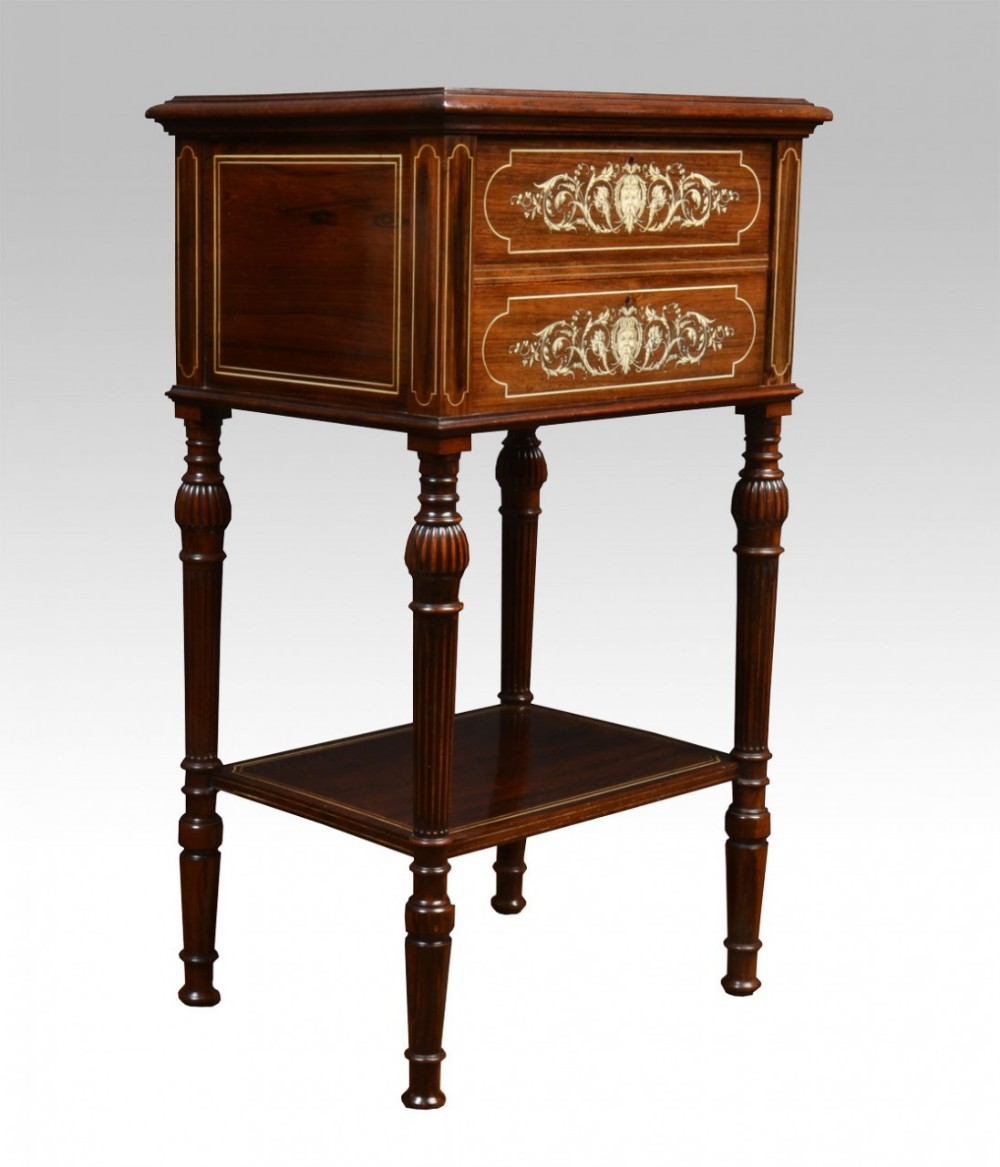 Edwardian rosewood and ivory inlaid chest