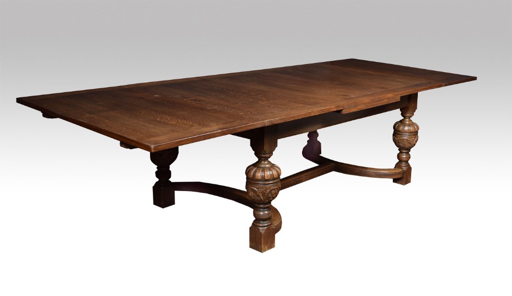 large solid oak Jacobean revival Refectory dining Table