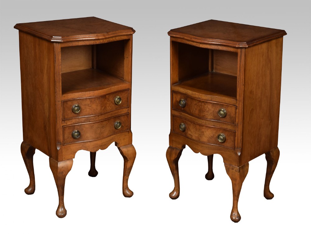 Pair of Queen Ann Style bedside tables