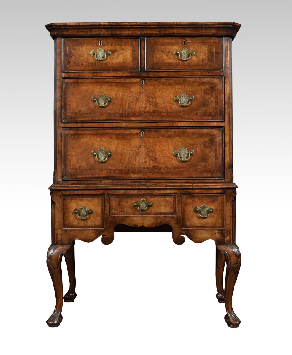 Queen Ann Walnut chest on stand 