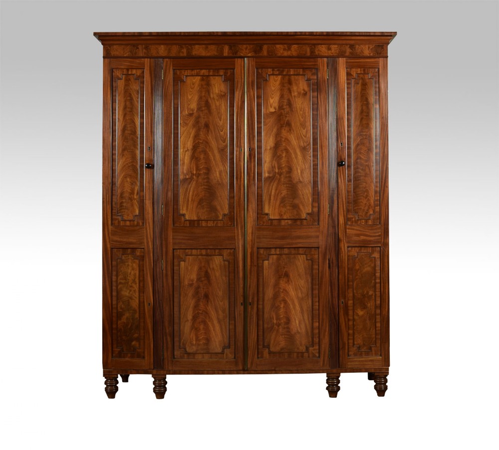 George IV mahogany wardrobe, attributed to Thomas Dowbiggin of Mount Street, London