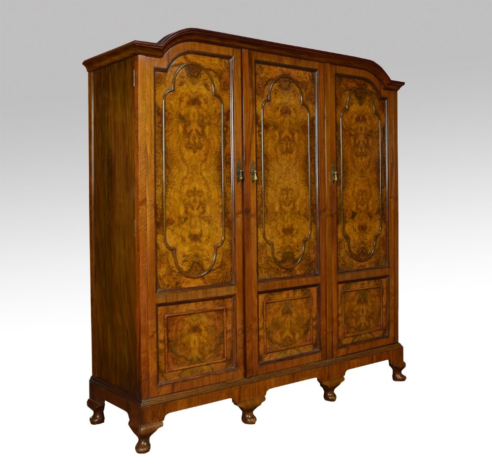 Walnut three door wardrobe
