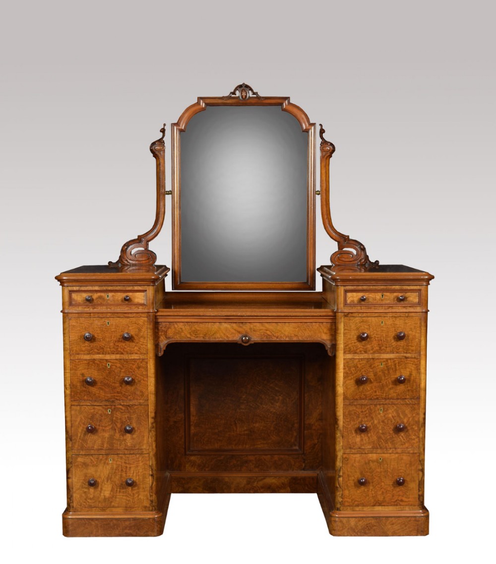19th Century burr walnut dressing table 
