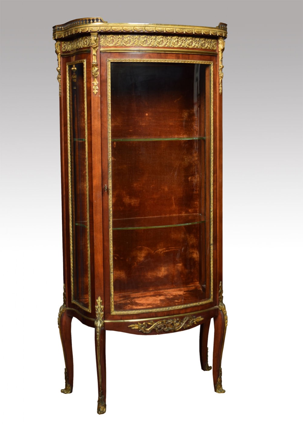 Late 19th century Single door display cabinet of small proportions