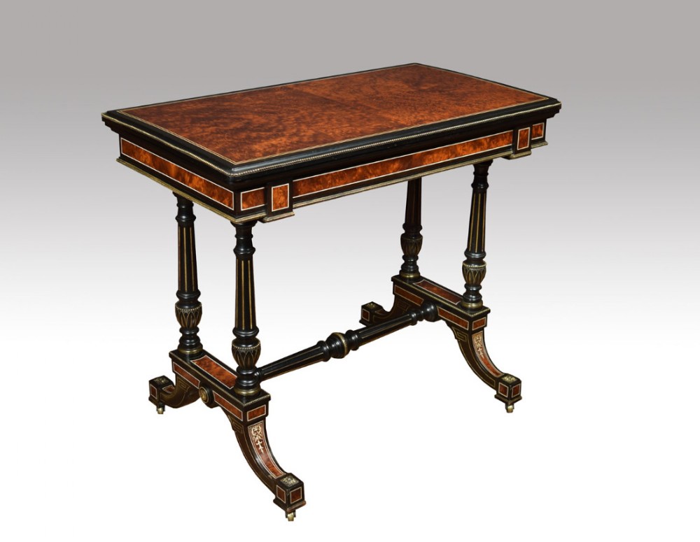 19th century amboyna and ebonised card table