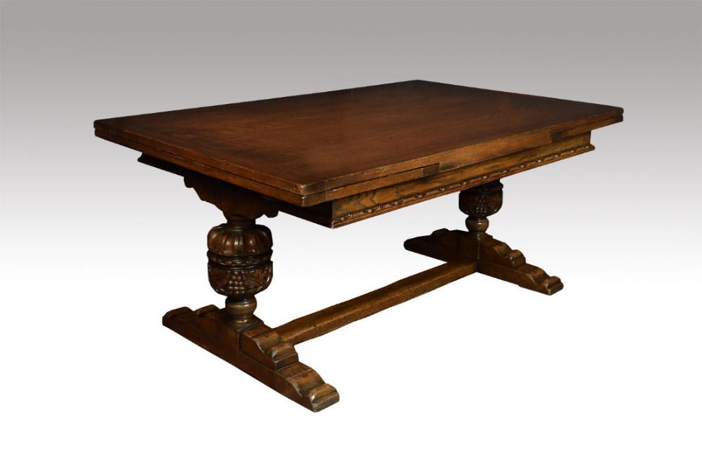 Large oak refectory dining table 