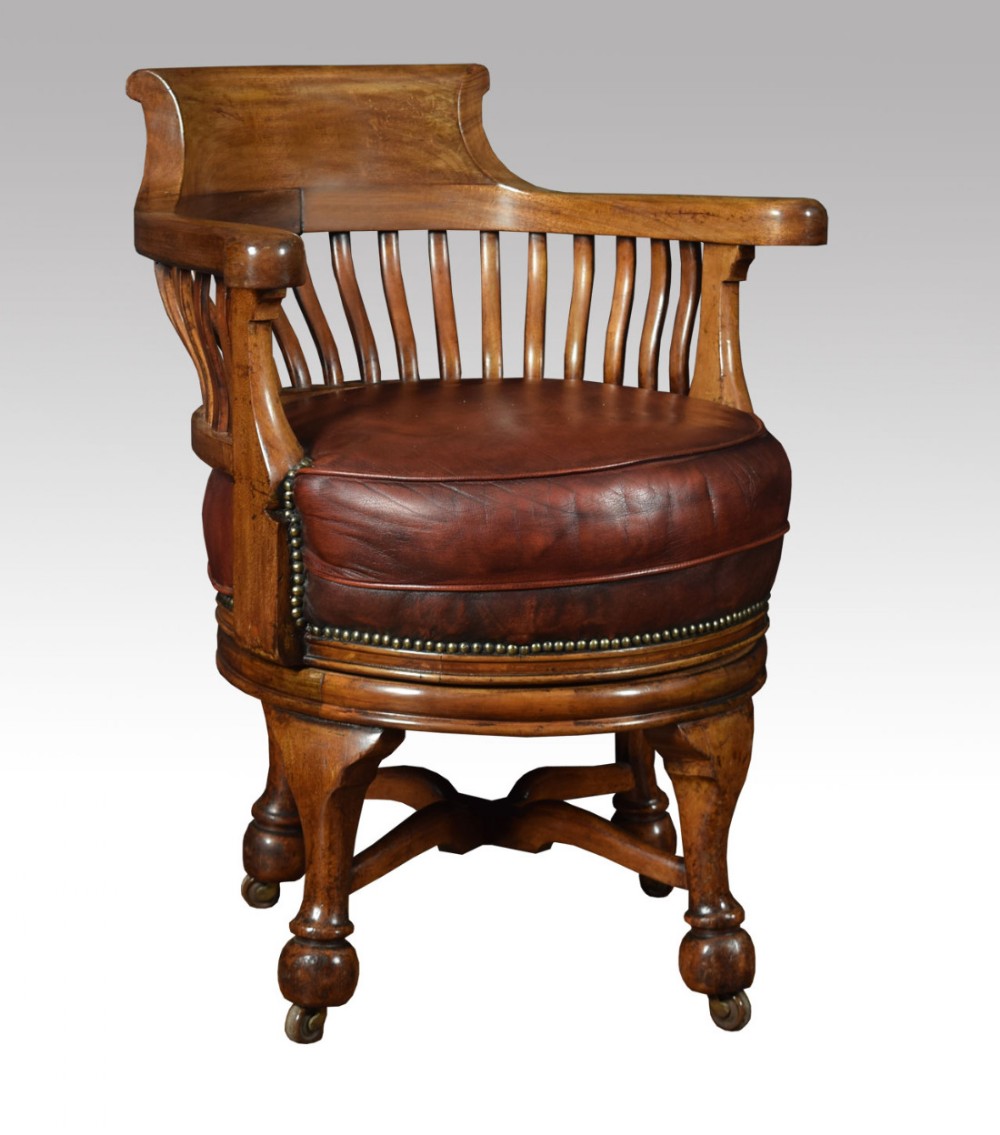 Victorian mahogany swivel desk chair