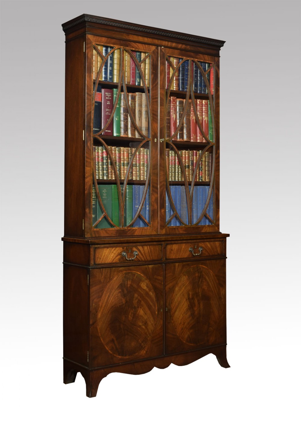 Early 20th Century mahogany two door bookcase