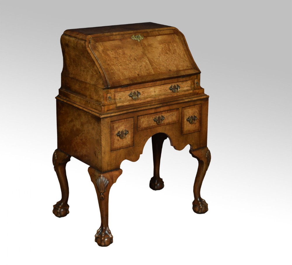 Queen Anne style burr walnut bureau