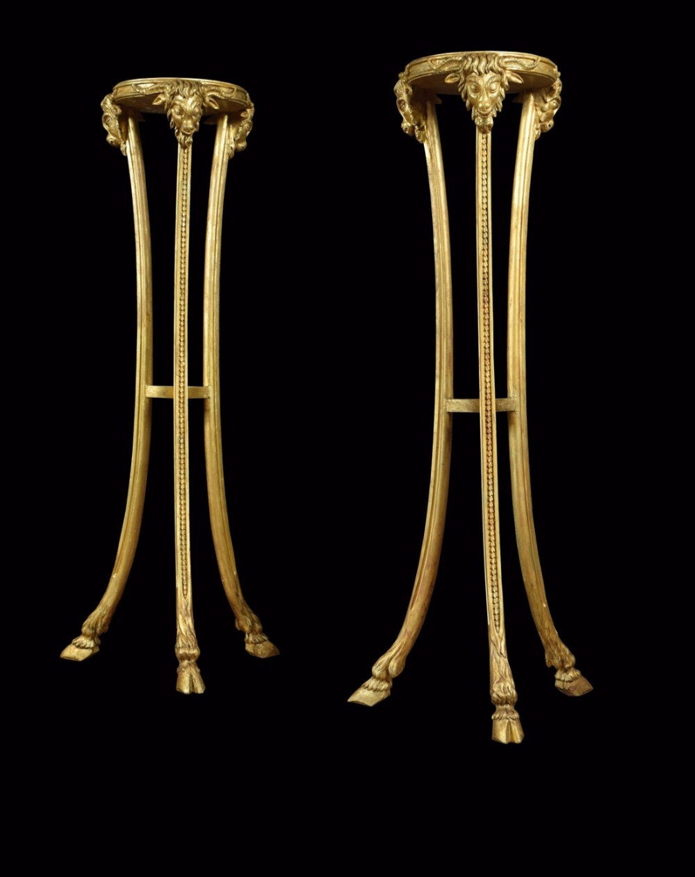 Pair of early 19th century carved giltwood torchers