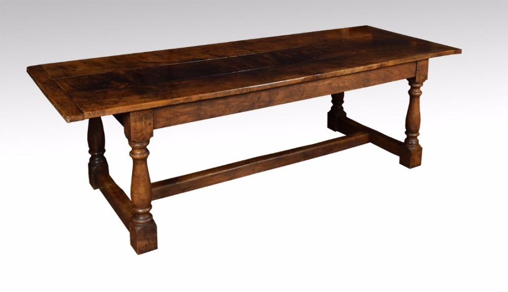 Large oak refectory dining table
