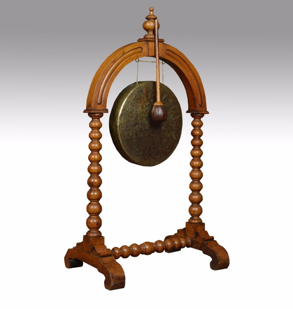 Victorian walnut dinner gong