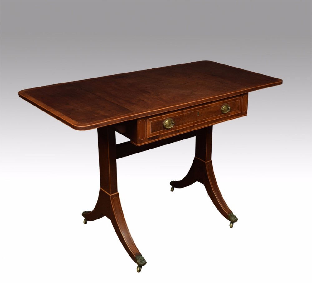Regency mahogany sofa table of small proportions