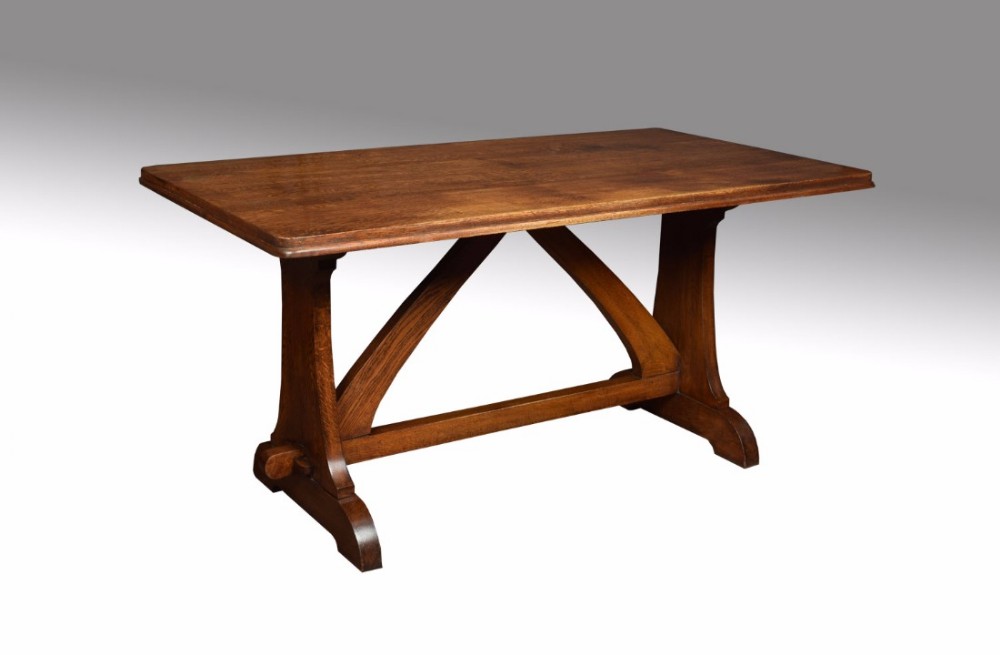 Oak plank top refectory table