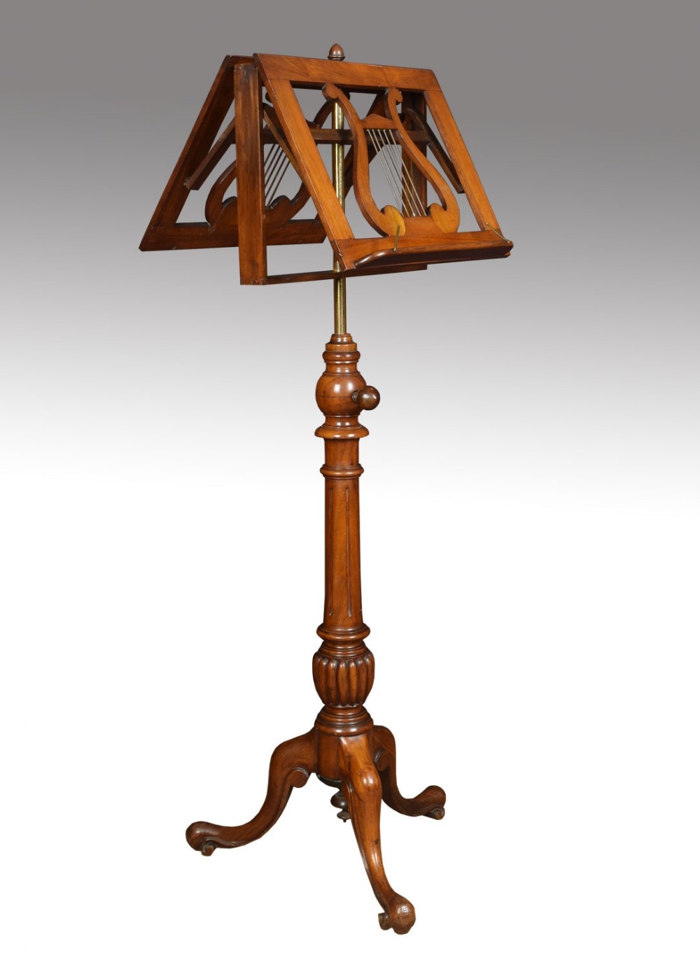 19th Century mahogany lyre duet music stand