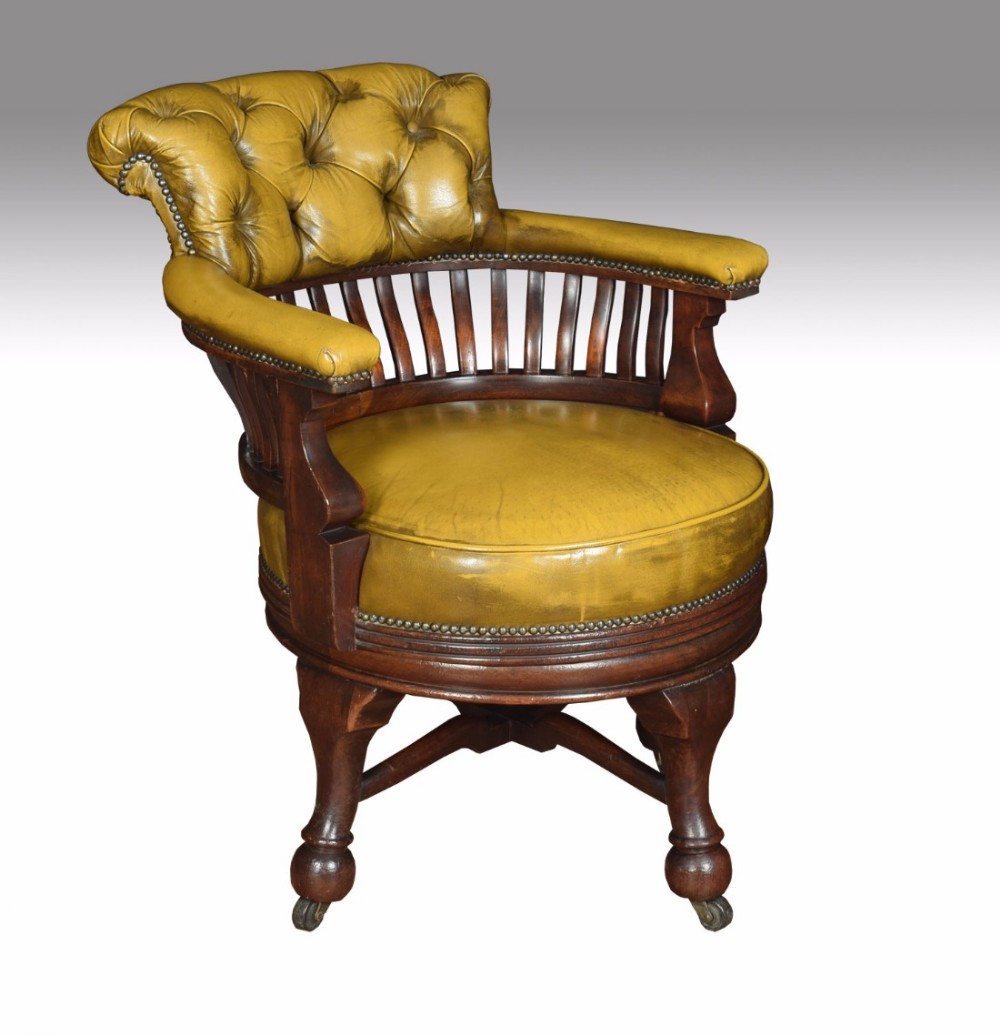 Victorian mahogany swivel desk chair