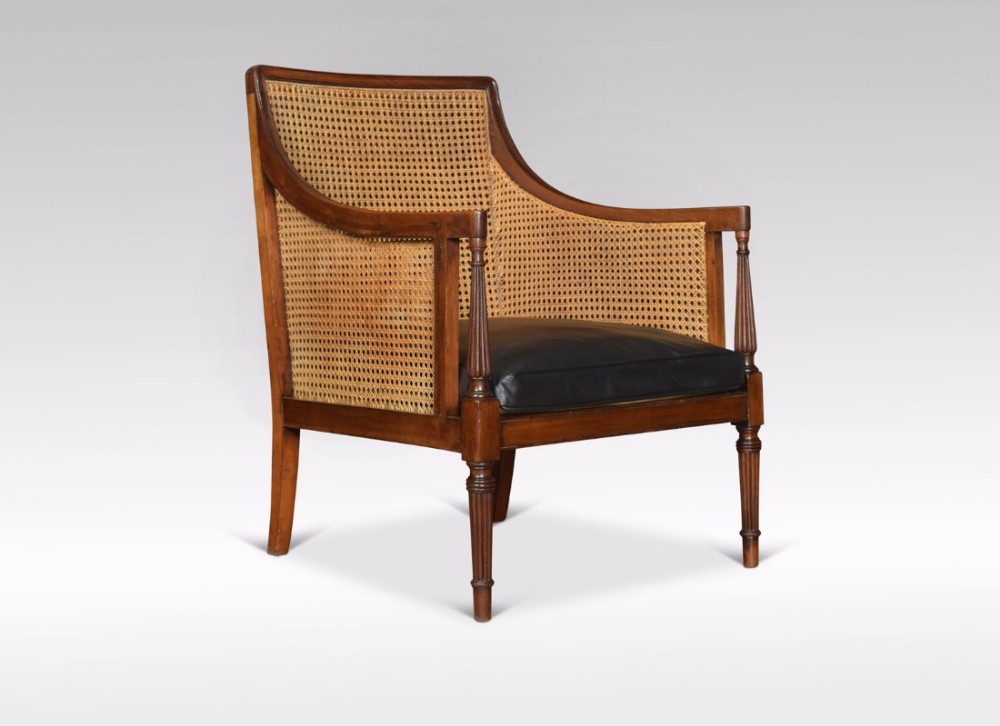 Regency mahogany bergere armchair