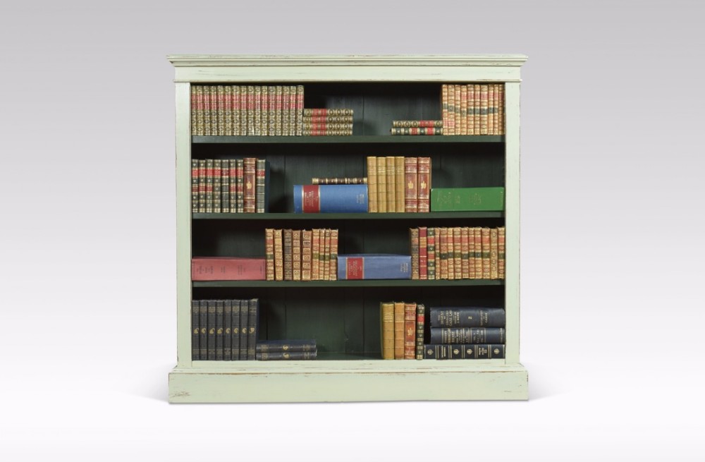 Edwardian painted open bookcase