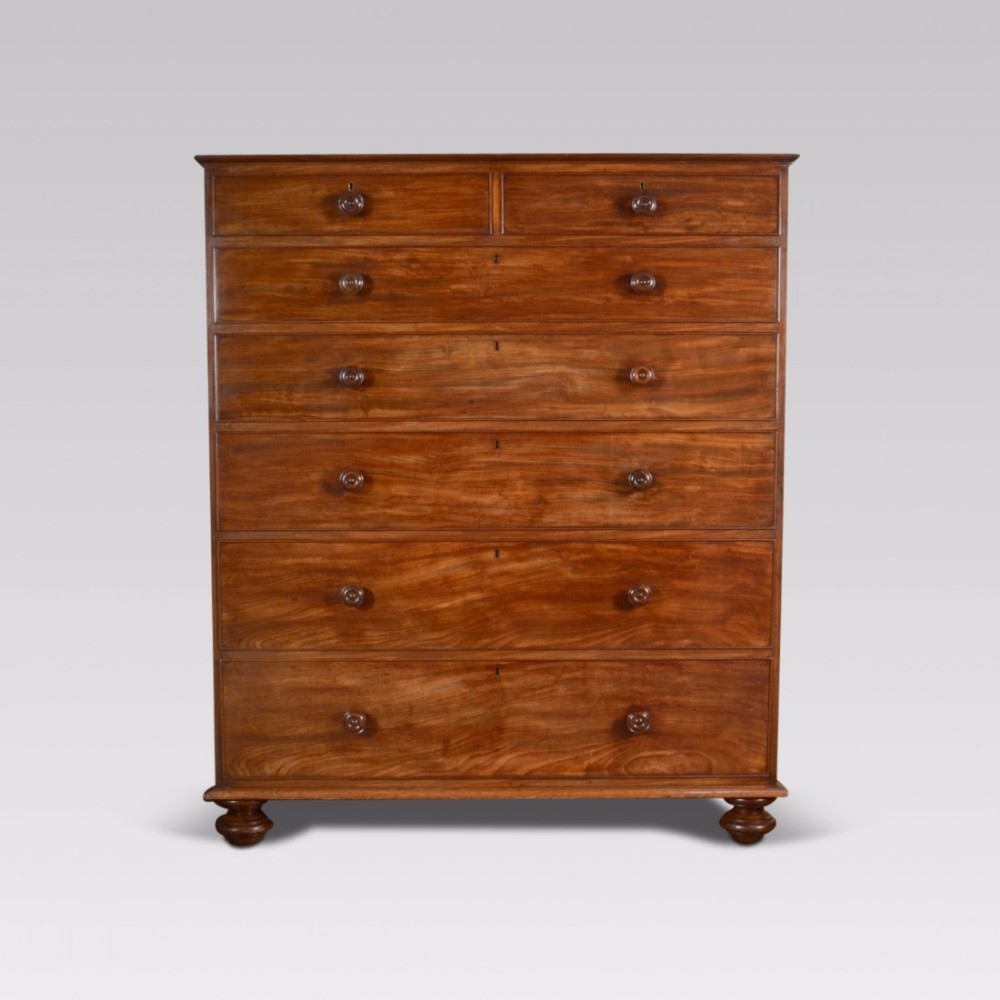 Victorian Tall mahogany chest of draws