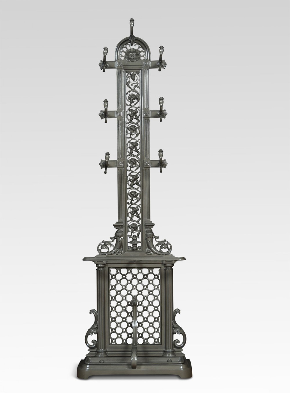 Coalbrookdale style cast iron hall stand