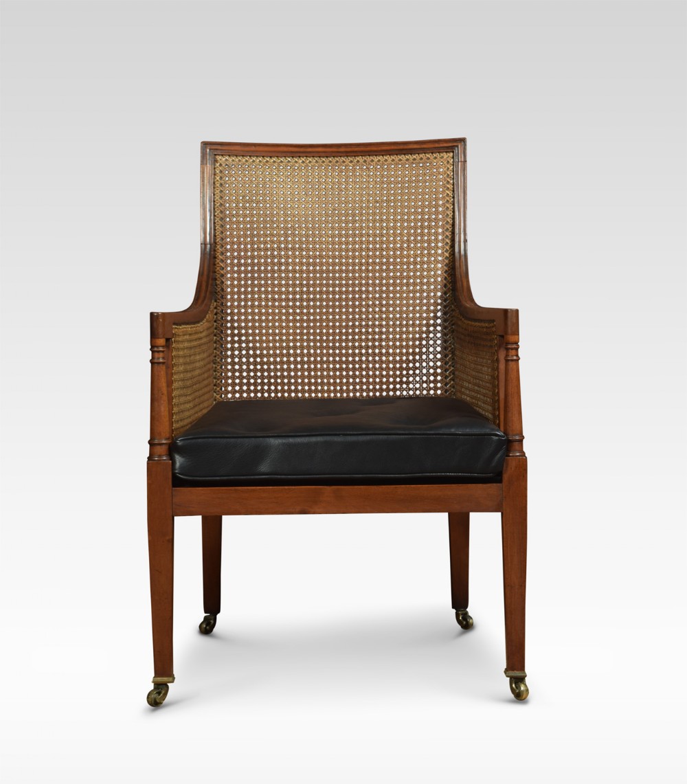 Edwardian Mahogany bergere armchair