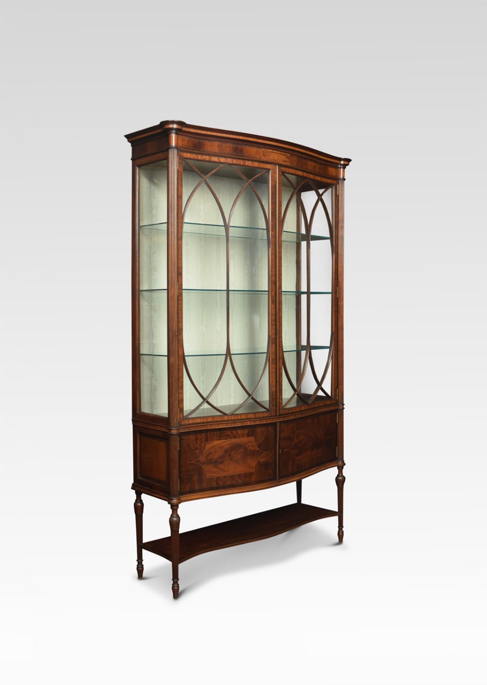 Edwardian mahogany bow front display cabinet