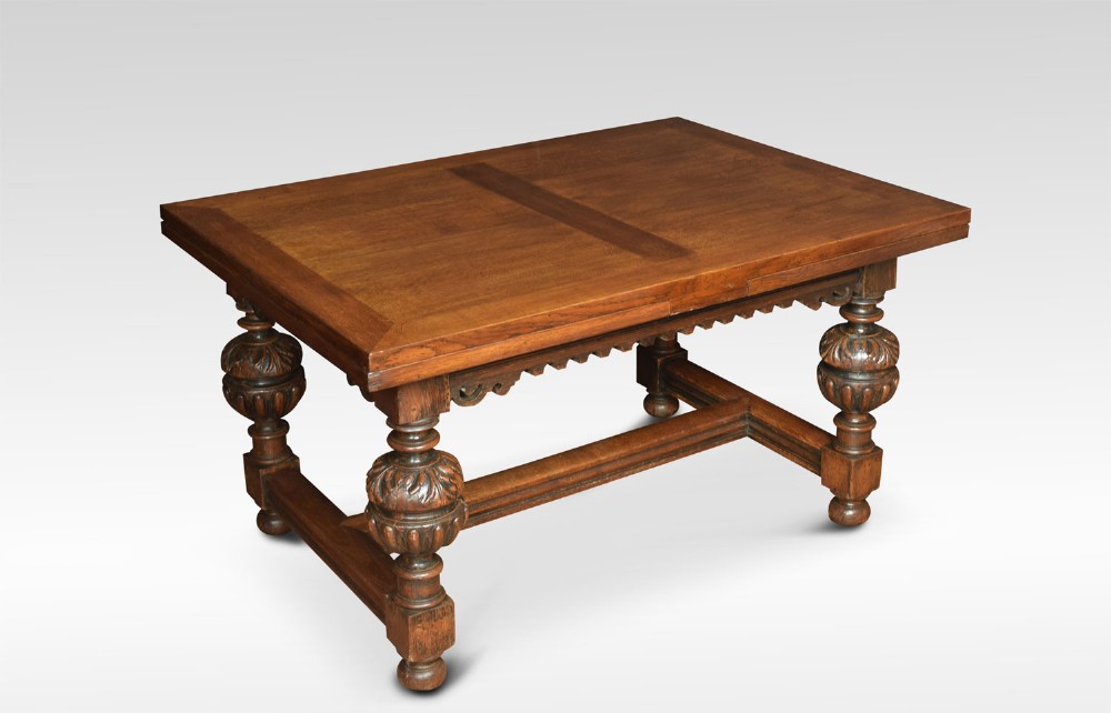 Oak draw-leaf refectory table