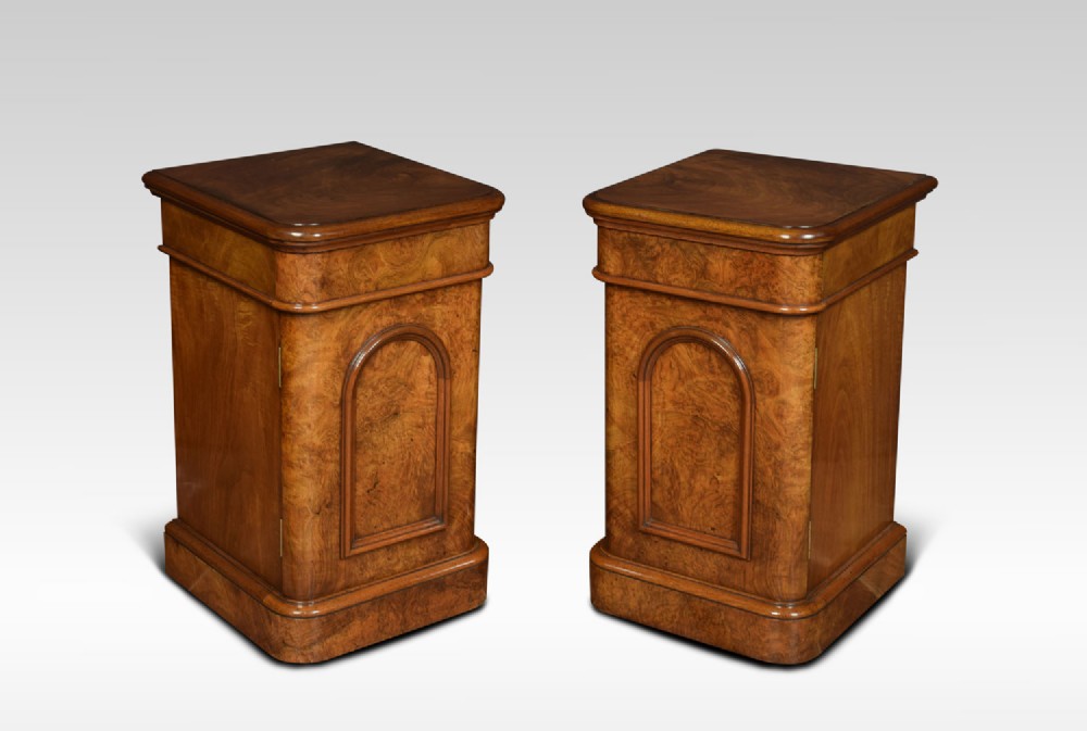 Pair of walnut bedside Cabinets