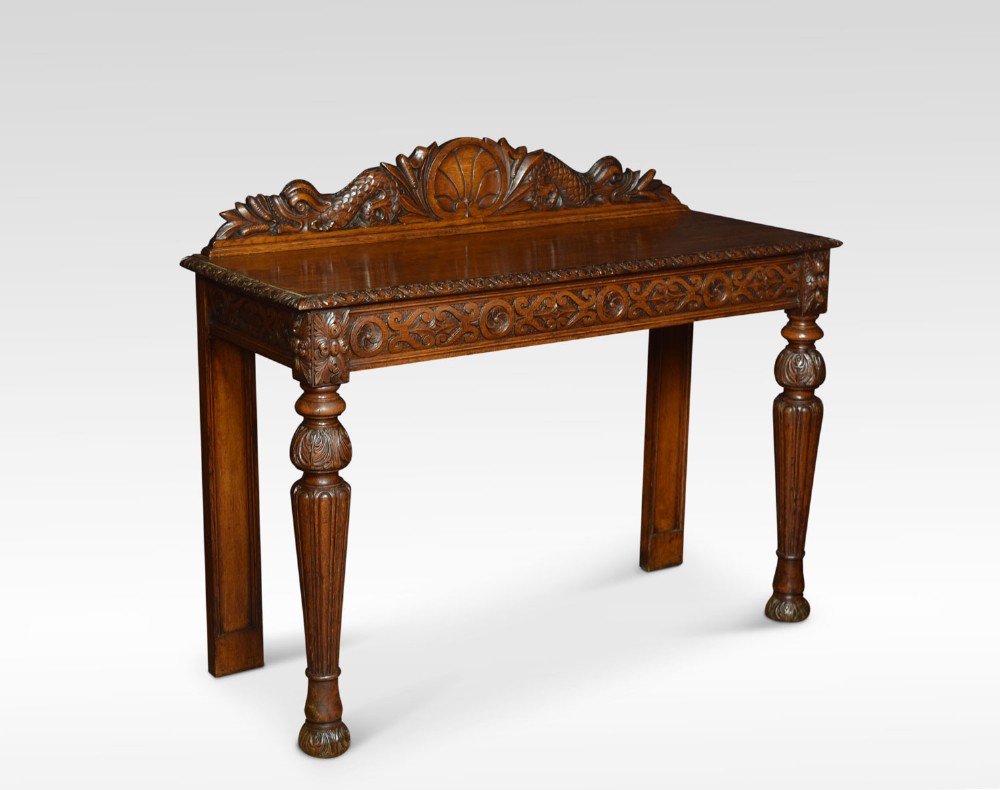 Victorian carved oak hall table